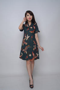 Dress - Modern Batik with Chinese Phoenix Art