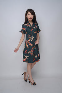 Dress - Modern Batik with Chinese Phoenix Art