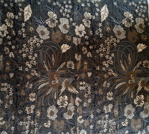 Batik Fabric - Black & Gold Chinese Phoenix